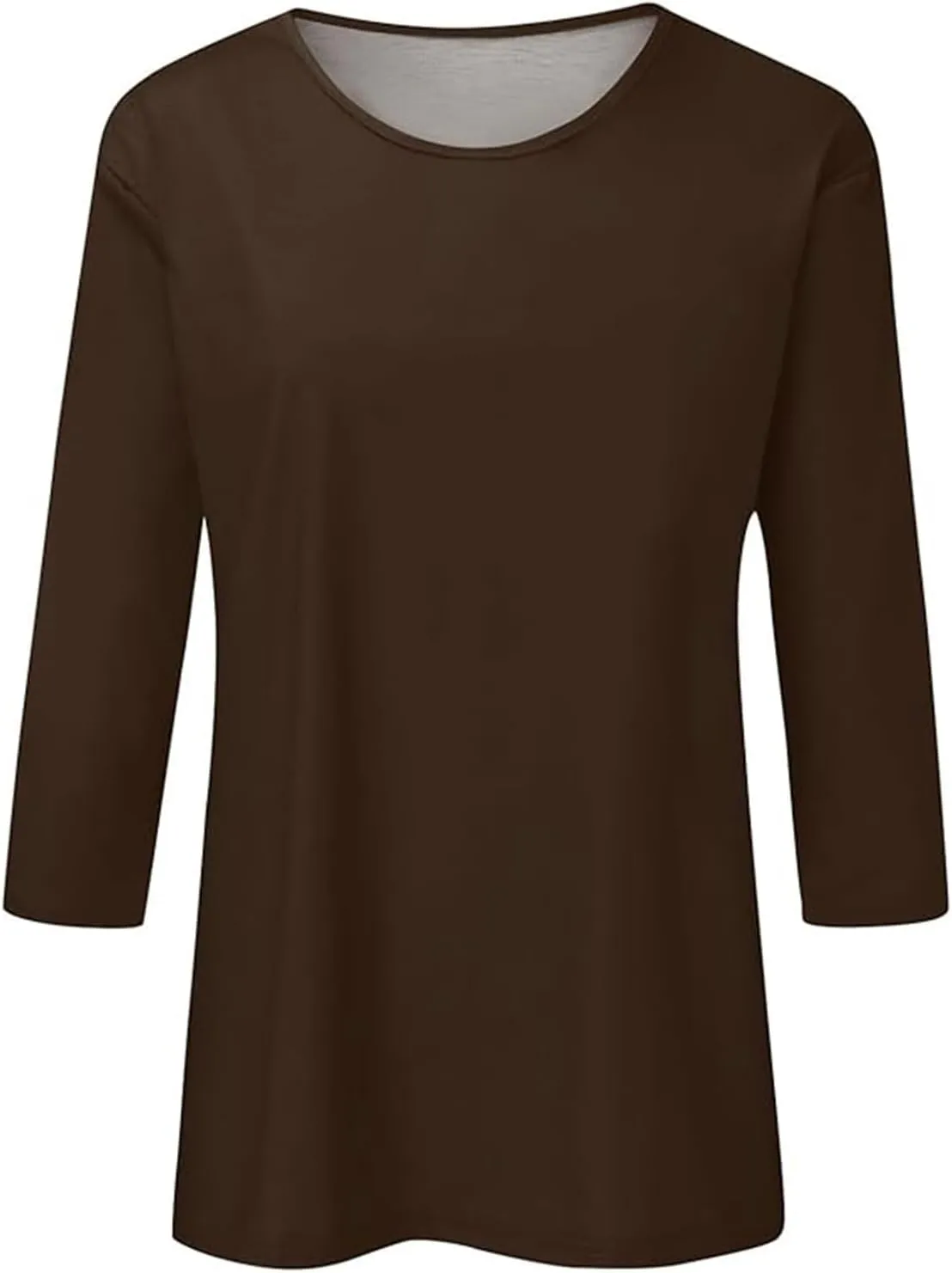 3/4 Length Sleeve Womens Tops Casual Crewneck Tunic Blouses to Wear with Leggings Trendy Loose Fit Tshirt Cotton Tees