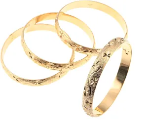 4pcs Ethiopian Jewelry Bangles Dubai Gold Bangles for African Bangles Bracelets for Women