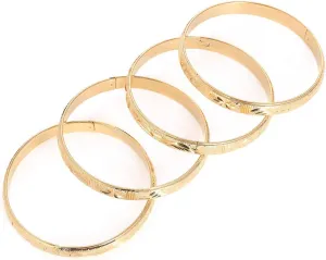 4pcs Ethiopian Jewelry Gold Color Bangles Dubai Gold Bangles for African Bangles Bracelets