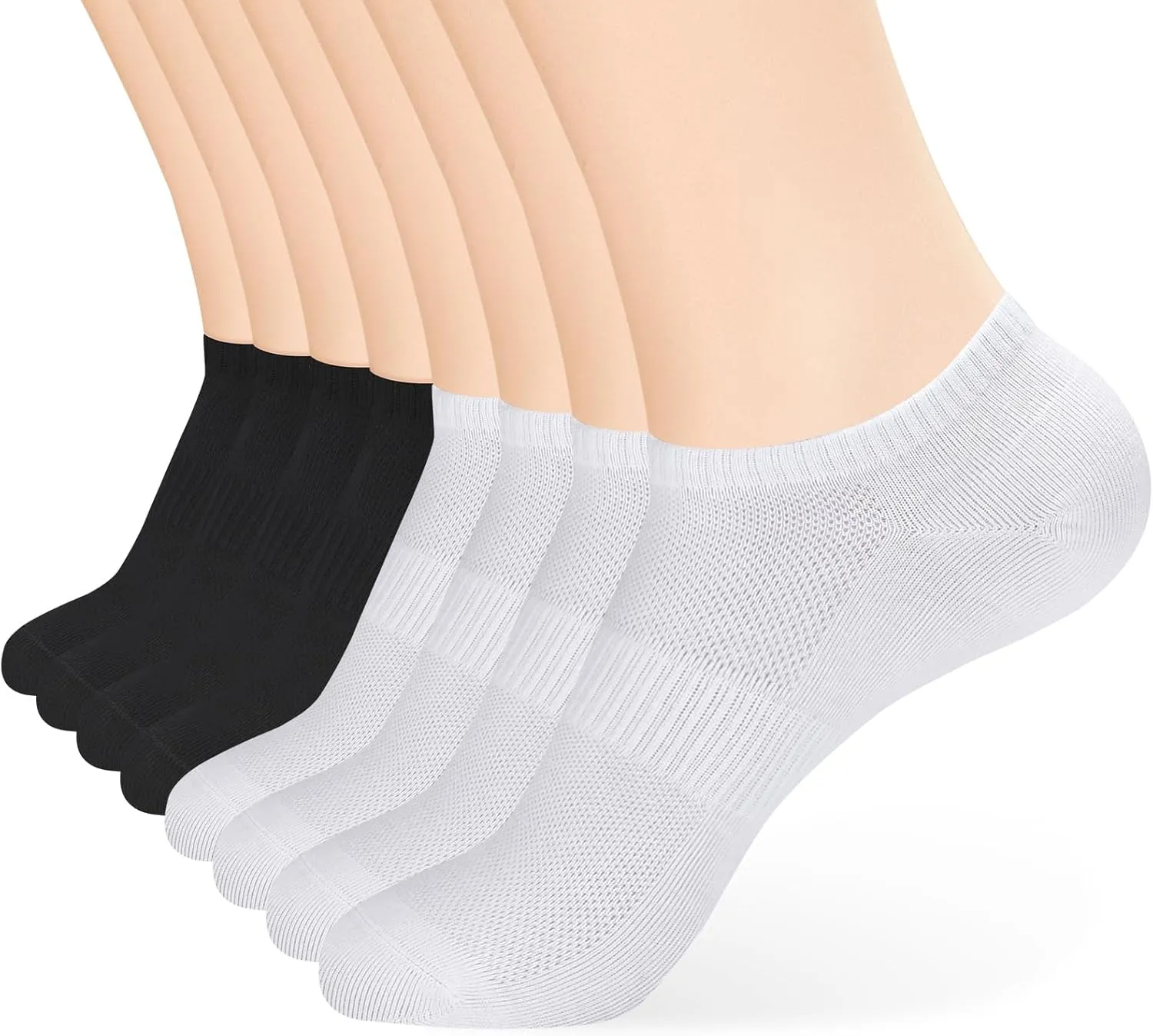 8 Pairs Ankle Socks Women's and Men Thin Cotton Low Cut No Show Athletic Running Socks