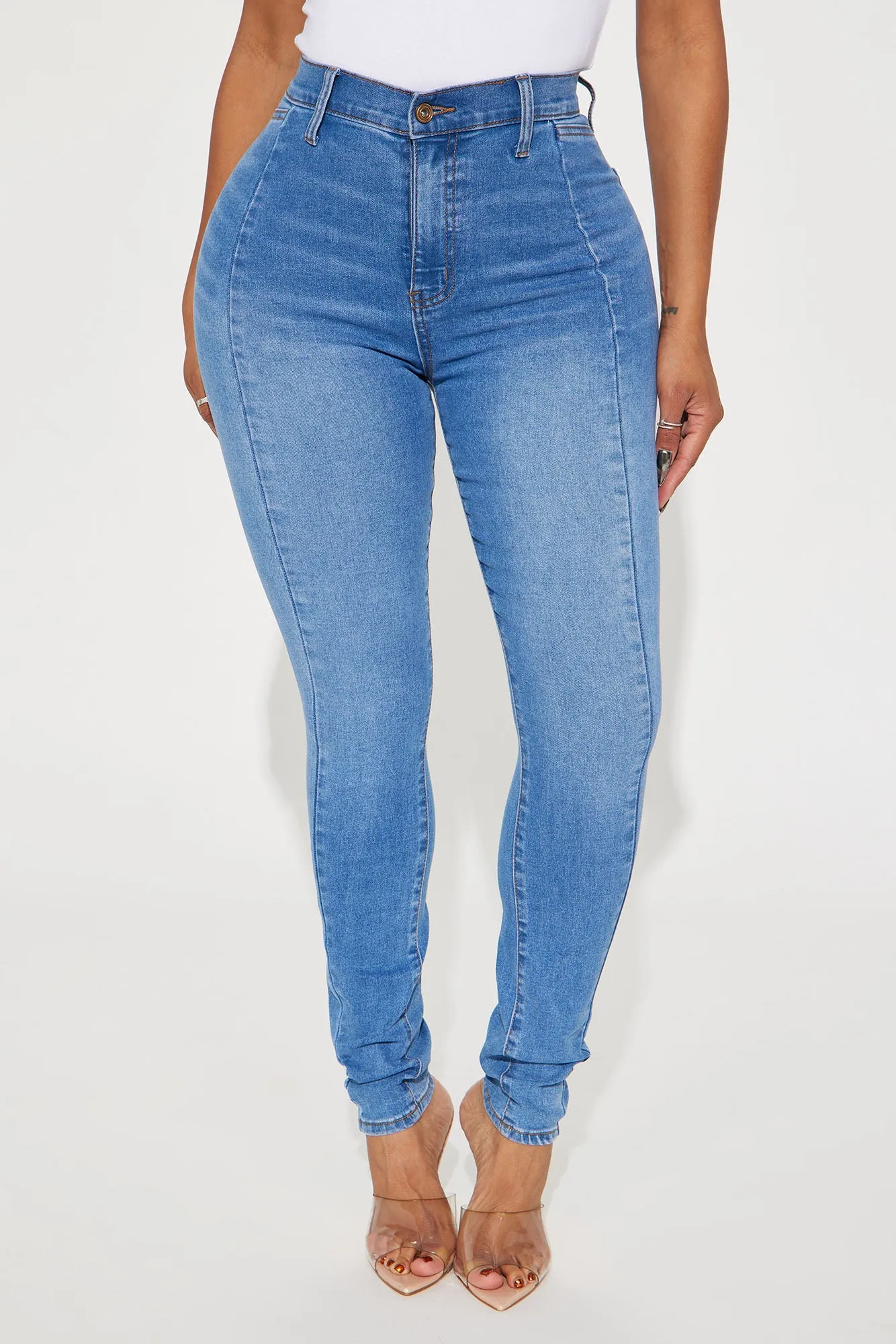 A Masterpiece Stretch Skinny Jeans - Medium Wash