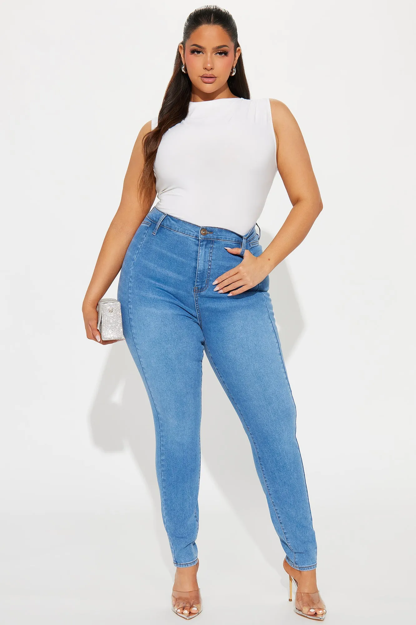 A Masterpiece Stretch Skinny Jeans - Medium Wash