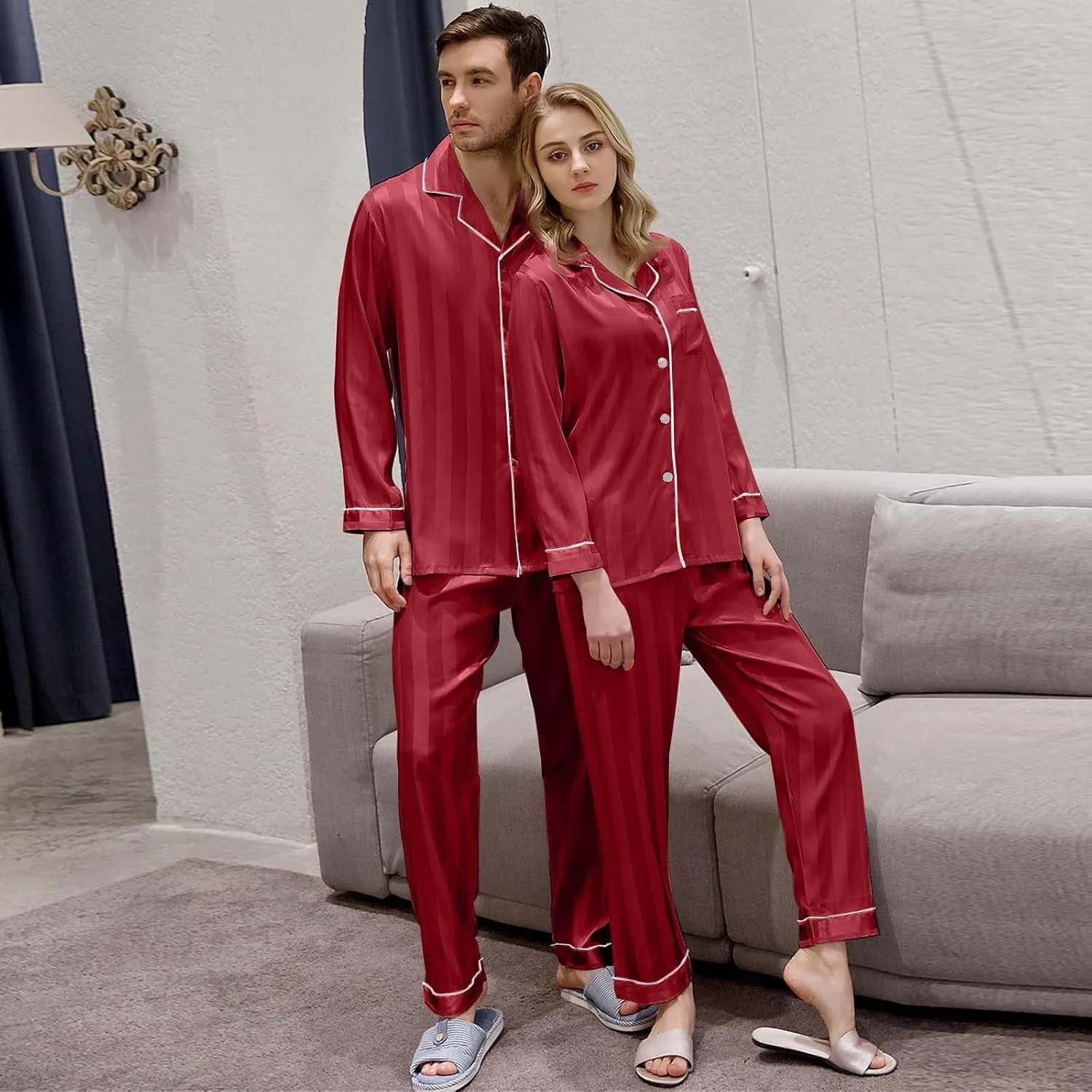 A Of To Your Bedroom: Long Sleeve Night Gown Set For Couples Perfect For Couples Who Value Comfort Womens Sexy