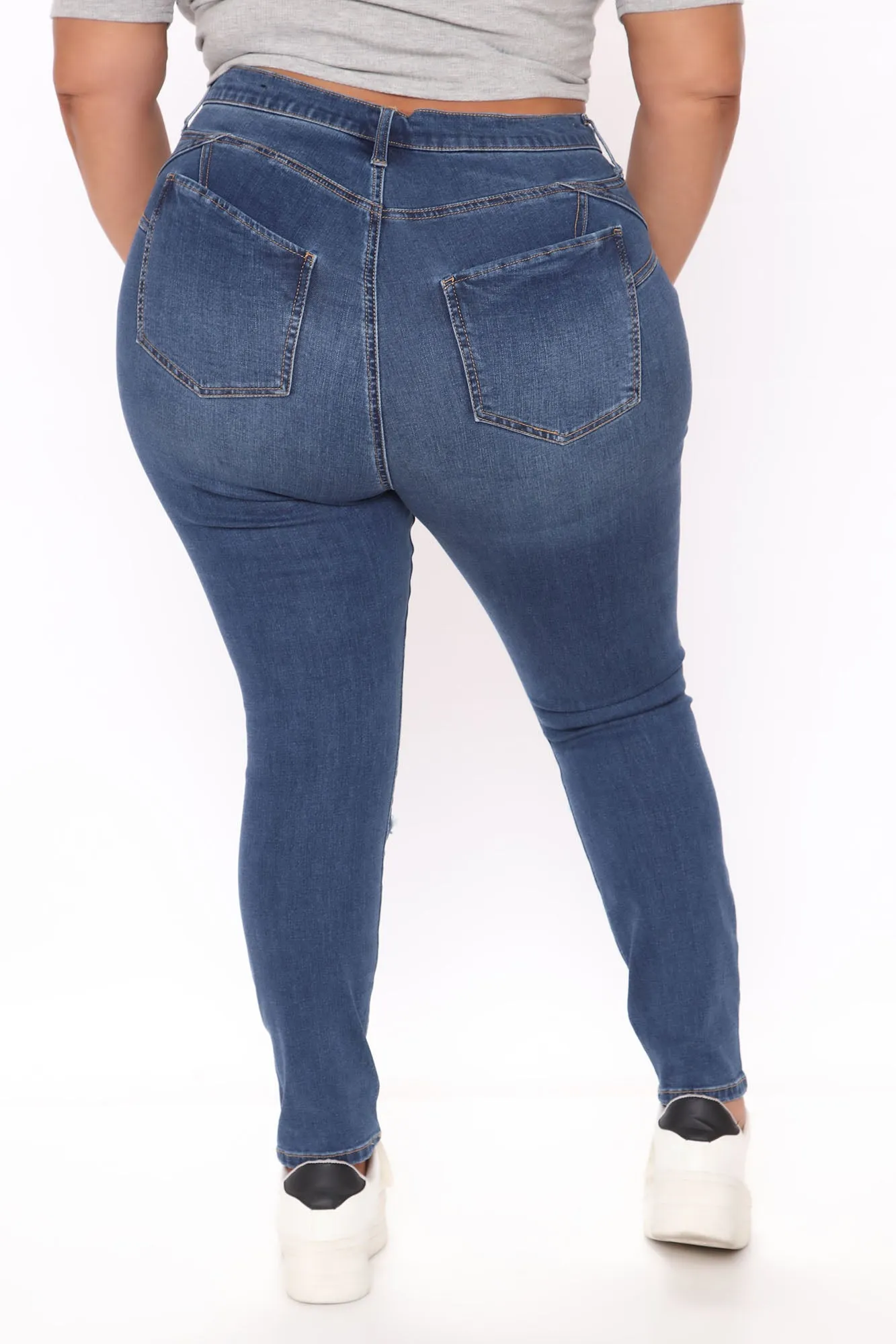 Abi Sculpting Ankle Jeans - Medium Blue Wash