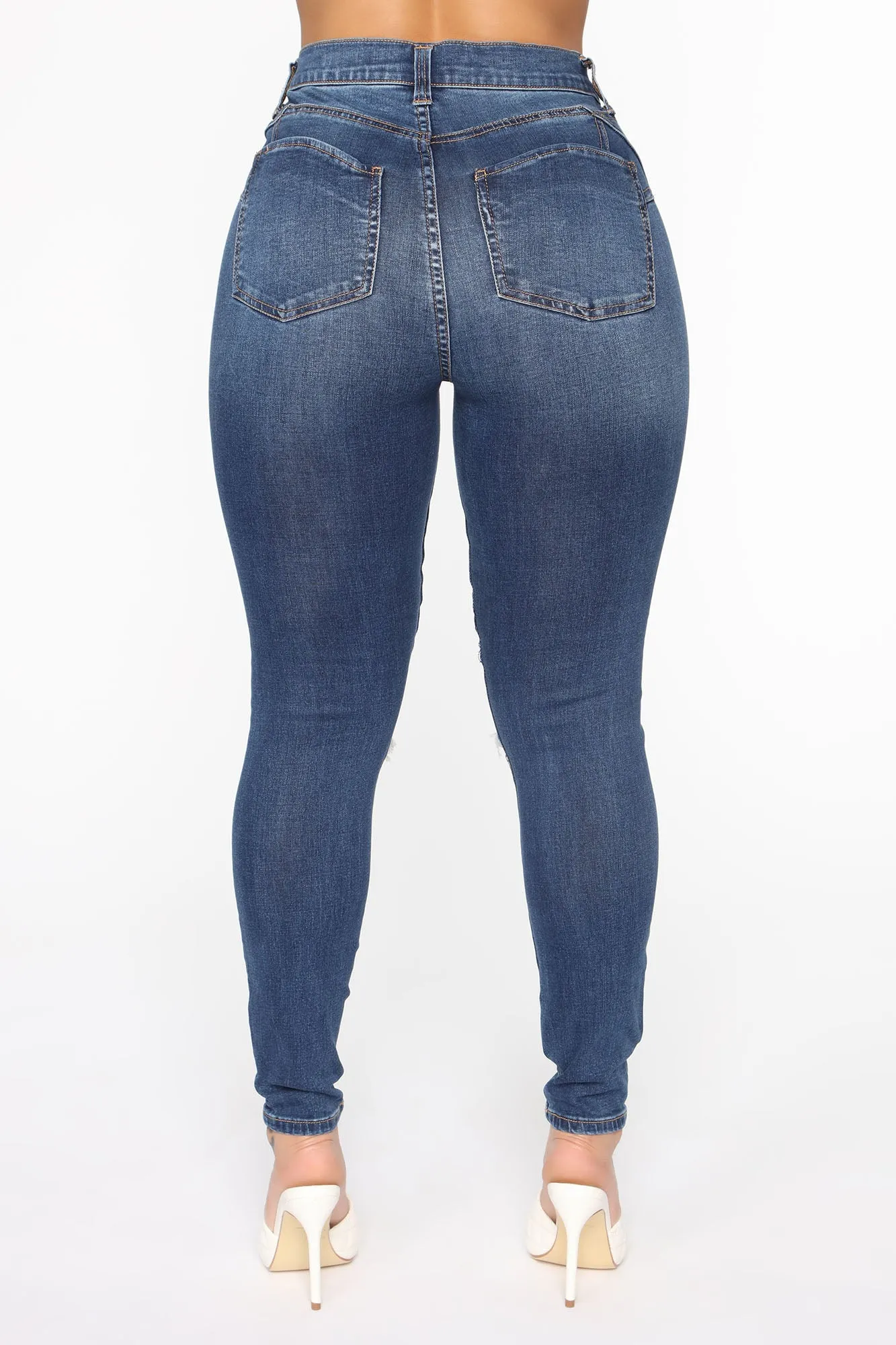 Abi Sculpting Ankle Jeans - Medium Blue Wash