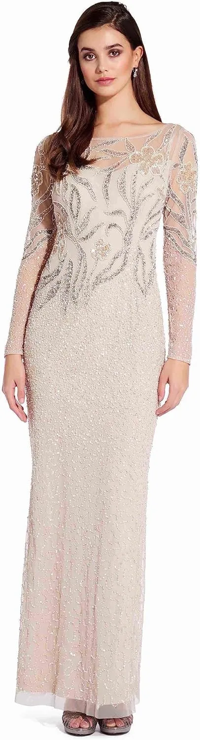 Adrianna Papell Women's Beaded Long Dress