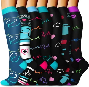 Aoliks Medical Compression Socks for Women & Men, Support Knee High Socks for Running,Nurses,Travel