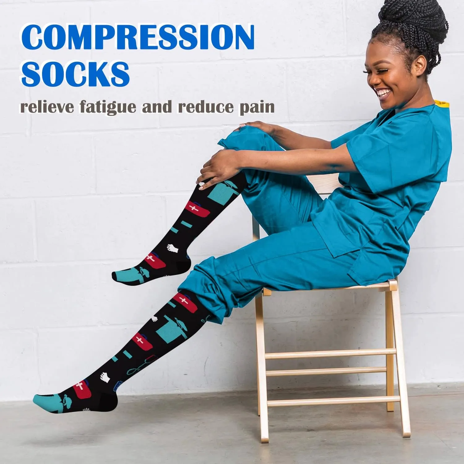 Aoliks Medical Compression Socks for Women & Men, Support Knee High Socks for Running,Nurses,Travel