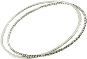 apop nyc 925 Sterling Silver Bangle Bracelet - Set of 2