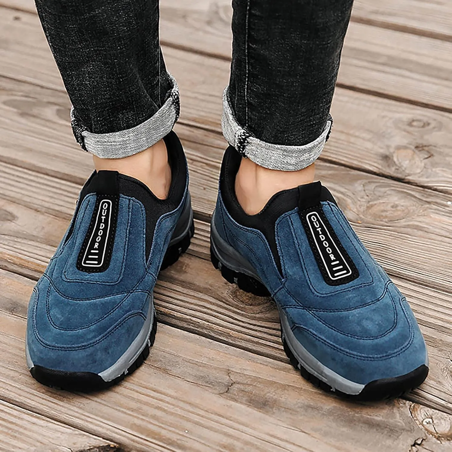 Athletic Fashion Sneakers for Men Outdoor Athletic Slip-On Hiking Shoe Comfortable & Light-Weight Stretch Shoes