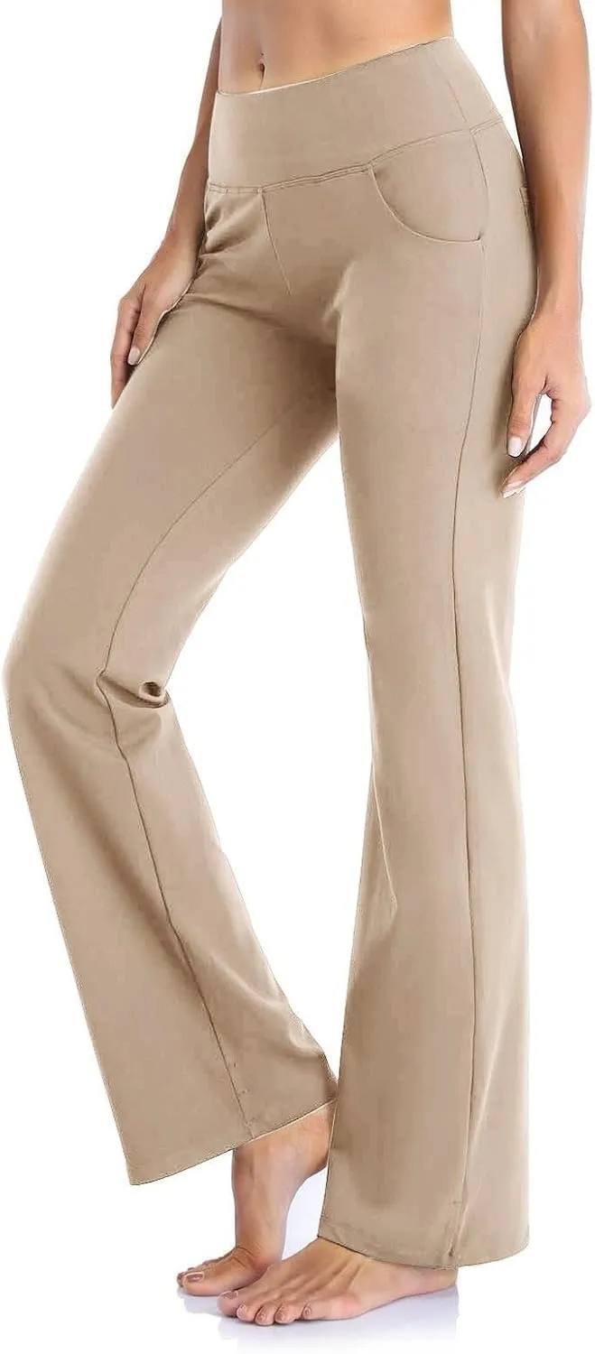 Bell Bottom Fit To Flare Lounge Yoga Pants For Women Bootcut Wide Leg Workout Trousers Stretch High Waisted Pants