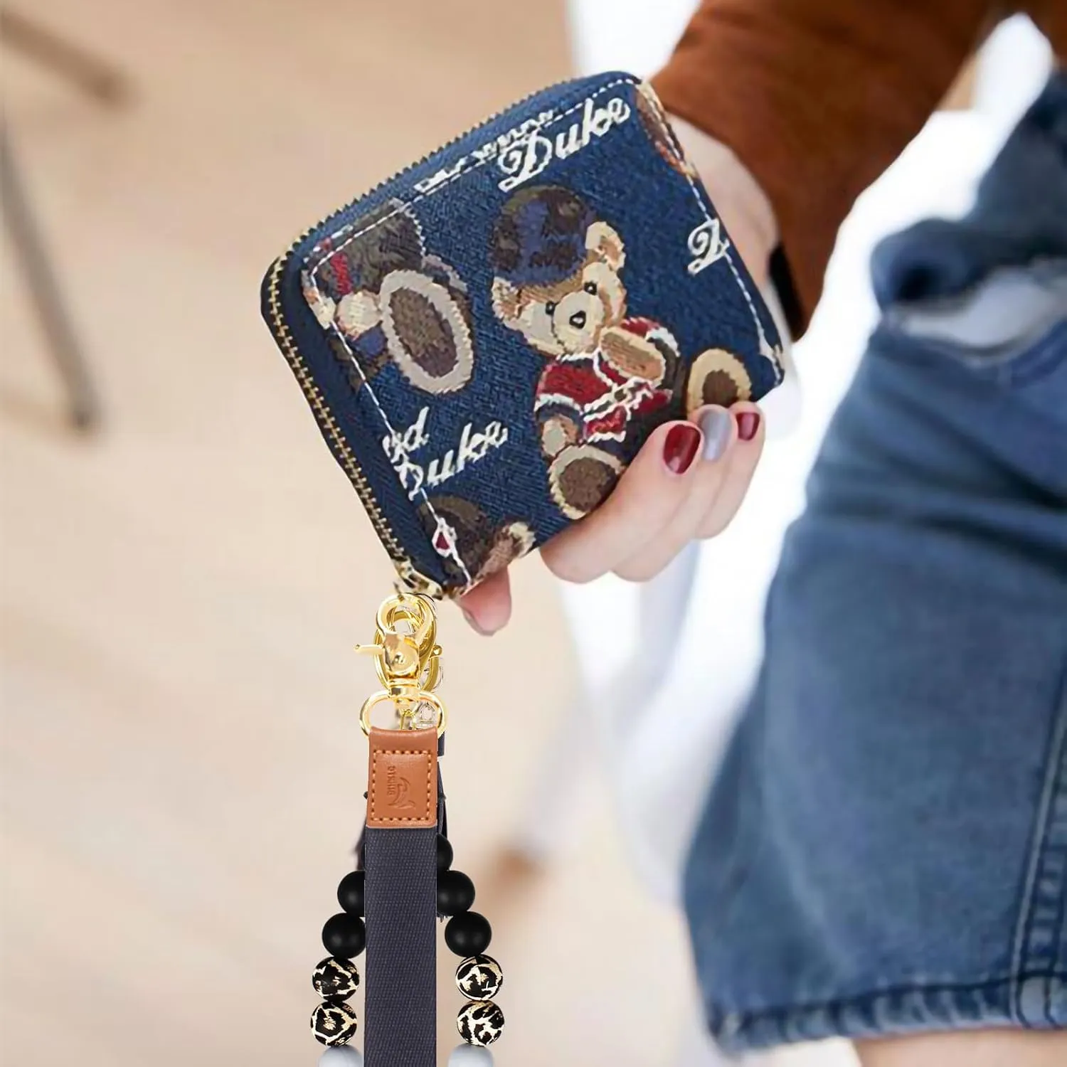BIHRTC Silicone Beaded Bracelet Wristlet Keychain with Wrist Strap Key Chains for Women Girl Car Keys Bangle Chain