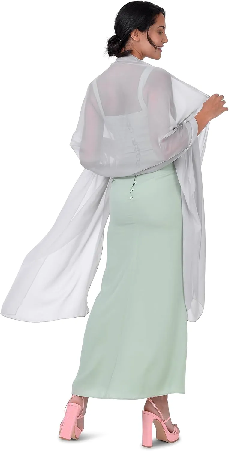 BlackButterfly Satin Silky Bridal Wedding Party Evening Shawl Pashmina Wrap