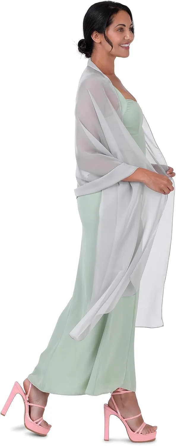 BlackButterfly Satin Silky Bridal Wedding Party Evening Shawl Pashmina Wrap