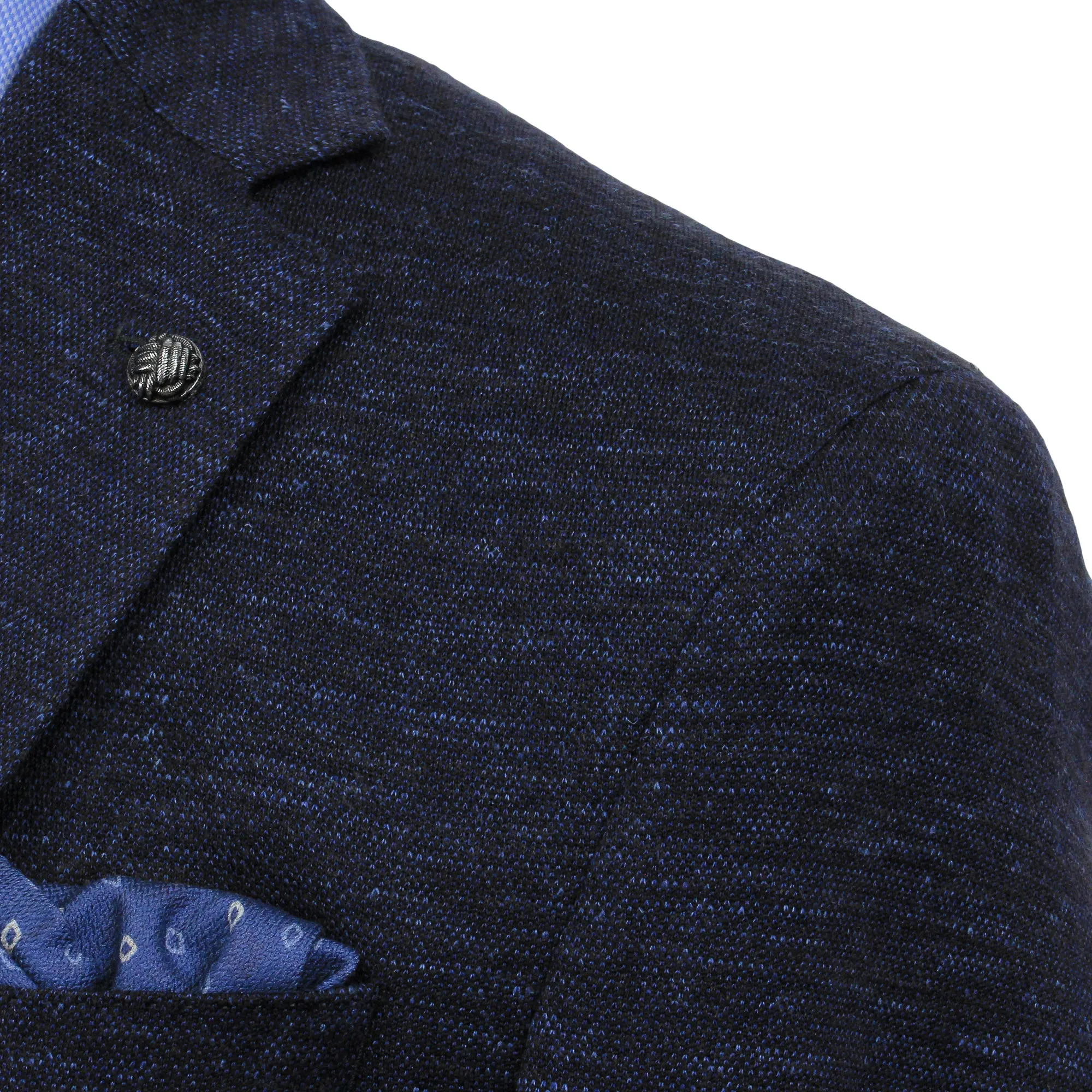 Blue Mélange Wool & Silk Hartford Contemporary Fit Sport Coat - Jack Victor
