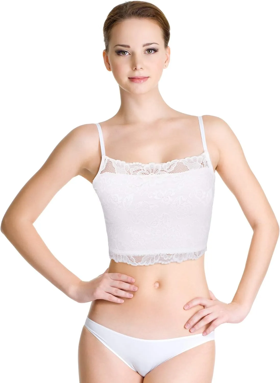 Boao 4 Pieces Women's Lace Camisole Stretch Half Cami Breathable Bra Comfort Lace Bralette Top for Lady Girls