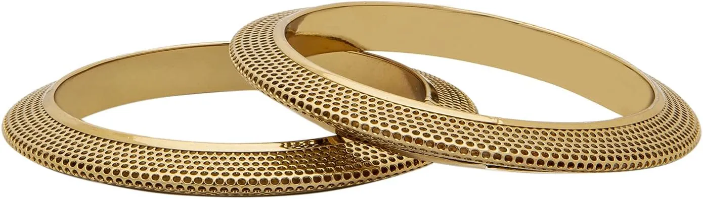 Bodha Indian Casual & Western Style Metal Fashionable Antique Gold Bangles forand Women (Pack of 2) (SJ_3456_AG)
