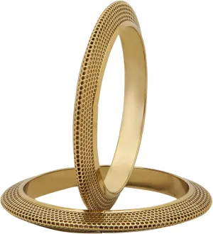 Bodha Indian Casual & Western Style Metal Fashionable Antique Gold Bangles forand Women (Pack of 2) (SJ_3456_AG)