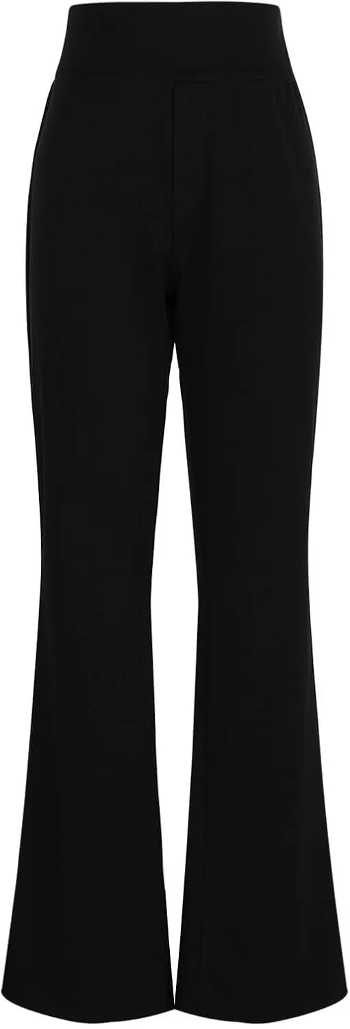 Bootcut Dress Pants Women Stretchy High Waisted Comfy Work Pants Slacks Business Casual Trousers Pants with Pockets
