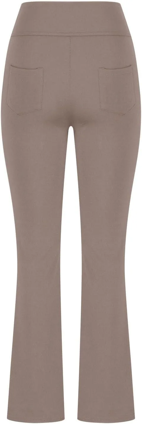 Bootcut Yoga Pants for Women Casual Work Flare Trousers Solid Color Pant Bootleg Trouser High Waist