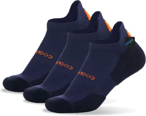 BRISIRA Coolmax Bamboo Viscose Compression Running Socks 3 Pairs Ankle Low Cut Athletic Anti Blister Cushioned Seamless