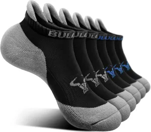 BULLIANT Men Running Socks 6Pairs-Ankle Athletic Socks Wicking Cushioned for Men Walking-Arch Compression Support