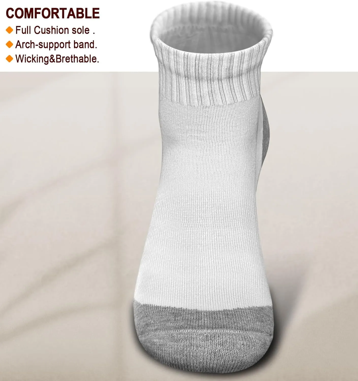 BULLIANT Women Socks, Active Ankle Athletic Socks Breathable for Women Running Sports Cushioned Footbed