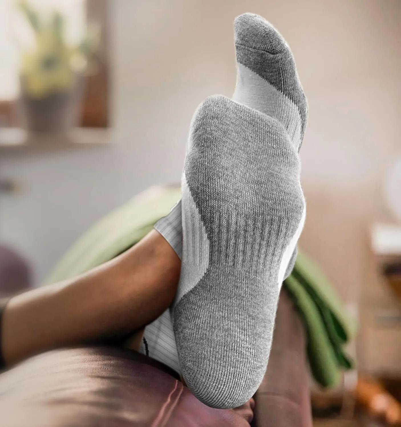 BULLIANT Women Socks, Active Ankle Athletic Socks Breathable for Women Running Sports Cushioned Footbed