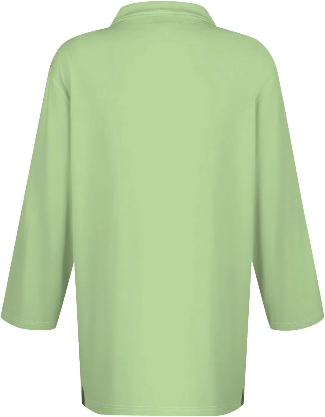 Business Casual Tops for Women Cotton V Neck 3/4 Sleeve Polo Shirts Basic Plain Slim Fitted T Shirts Cozy Workout Top