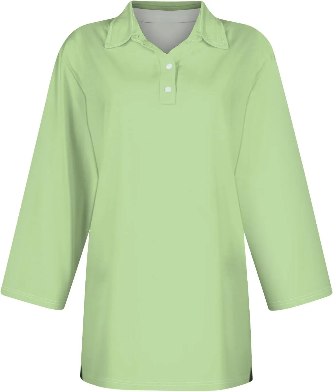 Business Casual Tops for Women Cotton V Neck 3/4 Sleeve Polo Shirts Basic Plain Slim Fitted T Shirts Cozy Workout Top