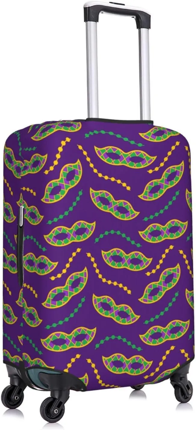 Carnival Masks and Beads Luggage Cover Anti Scratch Dirt Waterproof Elastic Travel Luggage Cover Protector Suitcase Cover for Suitcase Tsa Approved Fit 18-32 Inch Luggage
