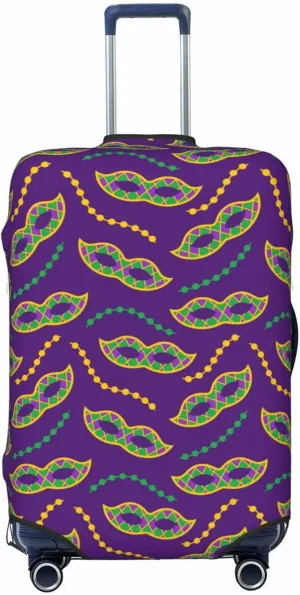 Carnival Masks and Beads Luggage Cover Anti Scratch Dirt Waterproof Elastic Travel Luggage Cover Protector Suitcase Cover for Suitcase Tsa Approved Fit 18-32 Inch Luggage