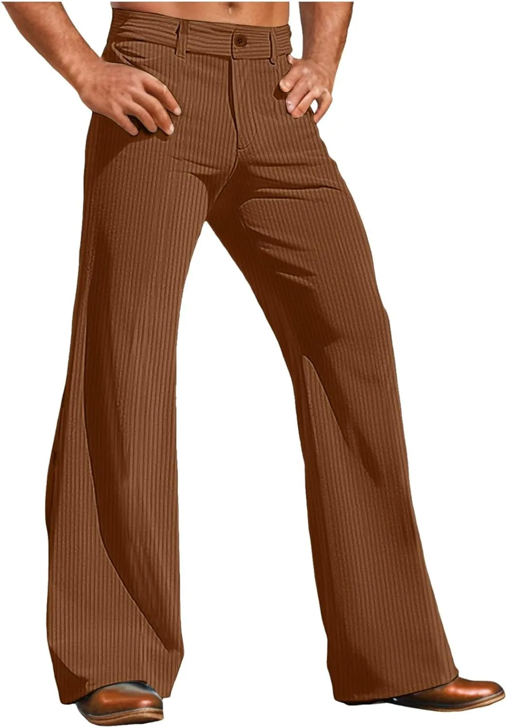 Casual Pants for Men Elastic Waist Athletic-Fit Flared Stretch Chino Pant Summer Comfy Sports Clothing