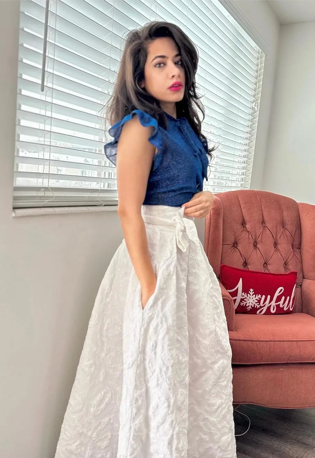 CHIC STAR Womens Embossed Texture Skirt
