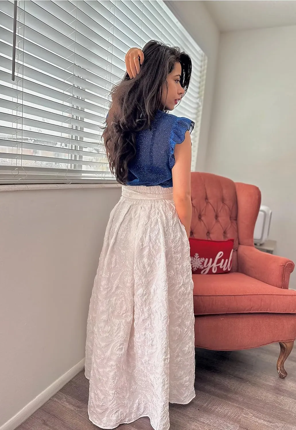CHIC STAR Womens Embossed Texture Skirt