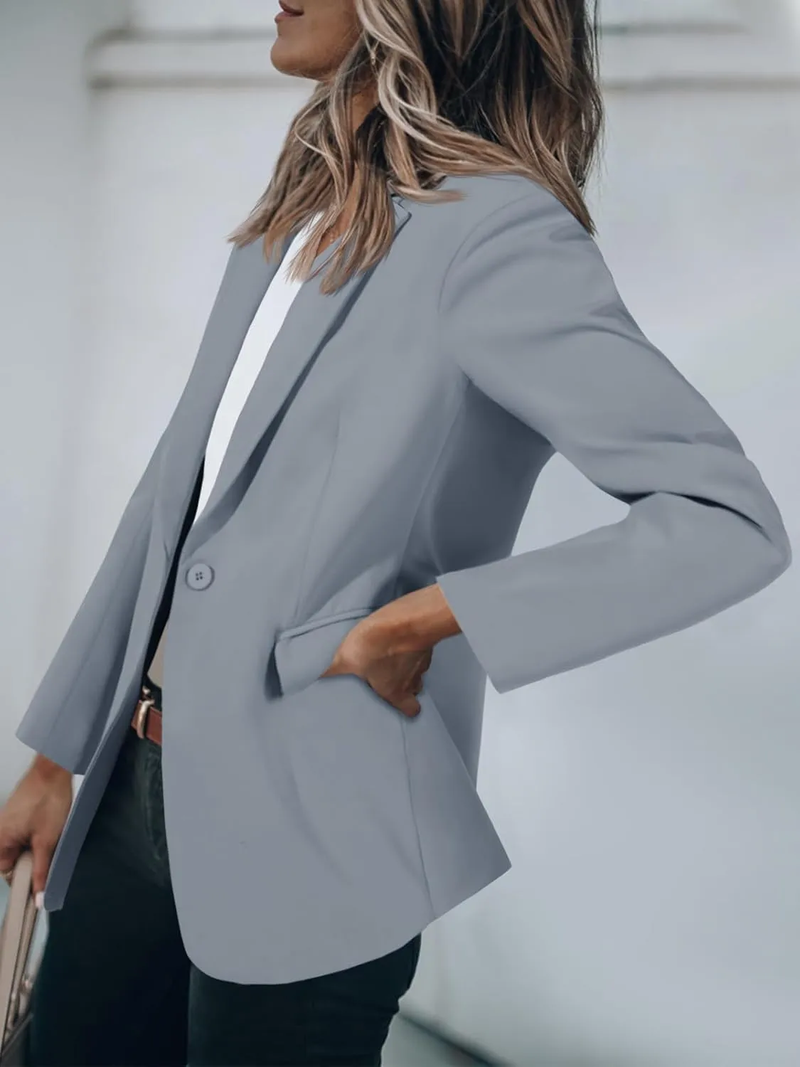 Cicy Bell Womens Casual Blazers Open Front Long Sleeve Work Office Suit Jackets Blazer