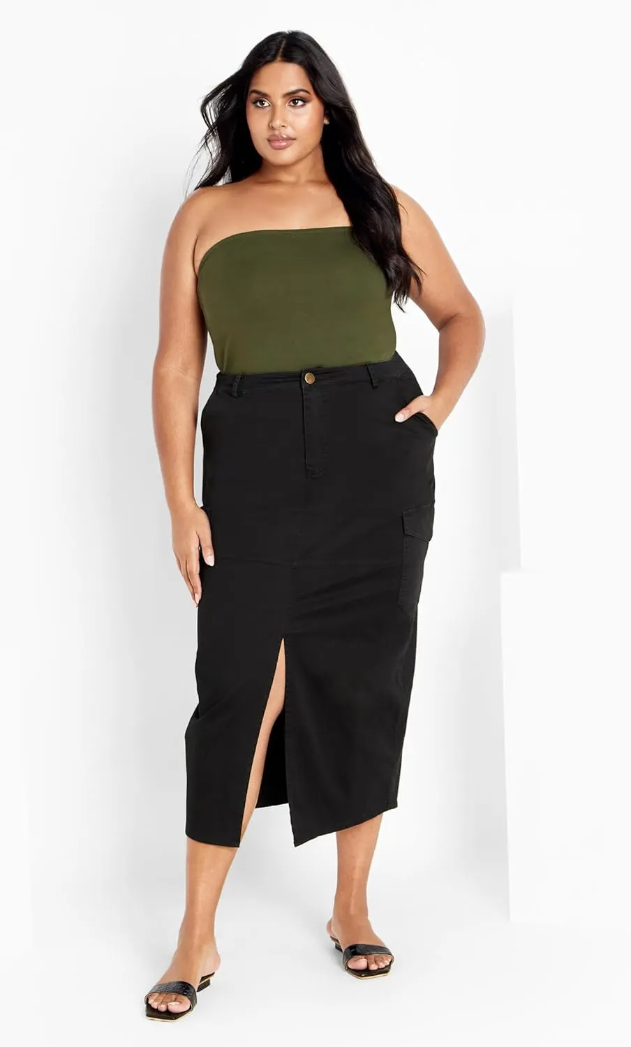 City Chic Plus Size Skirt, Halo Maxi Skirt