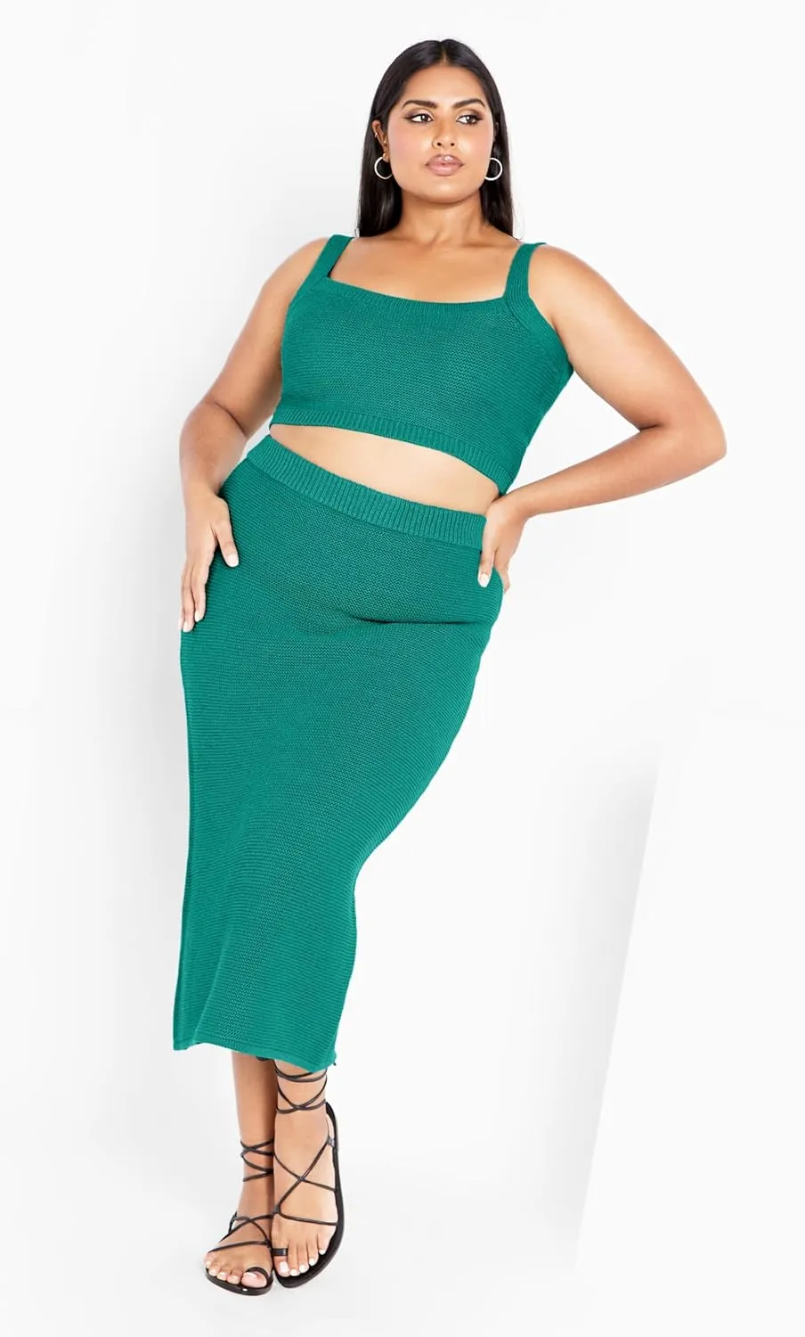 City Chic Women's Dress-Knit Set