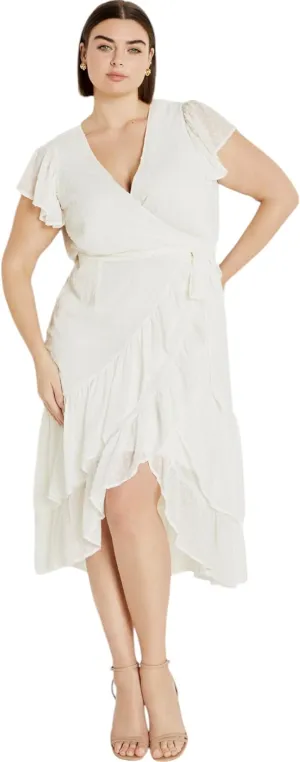 City Chic Women's Midi Frill Dee Dress