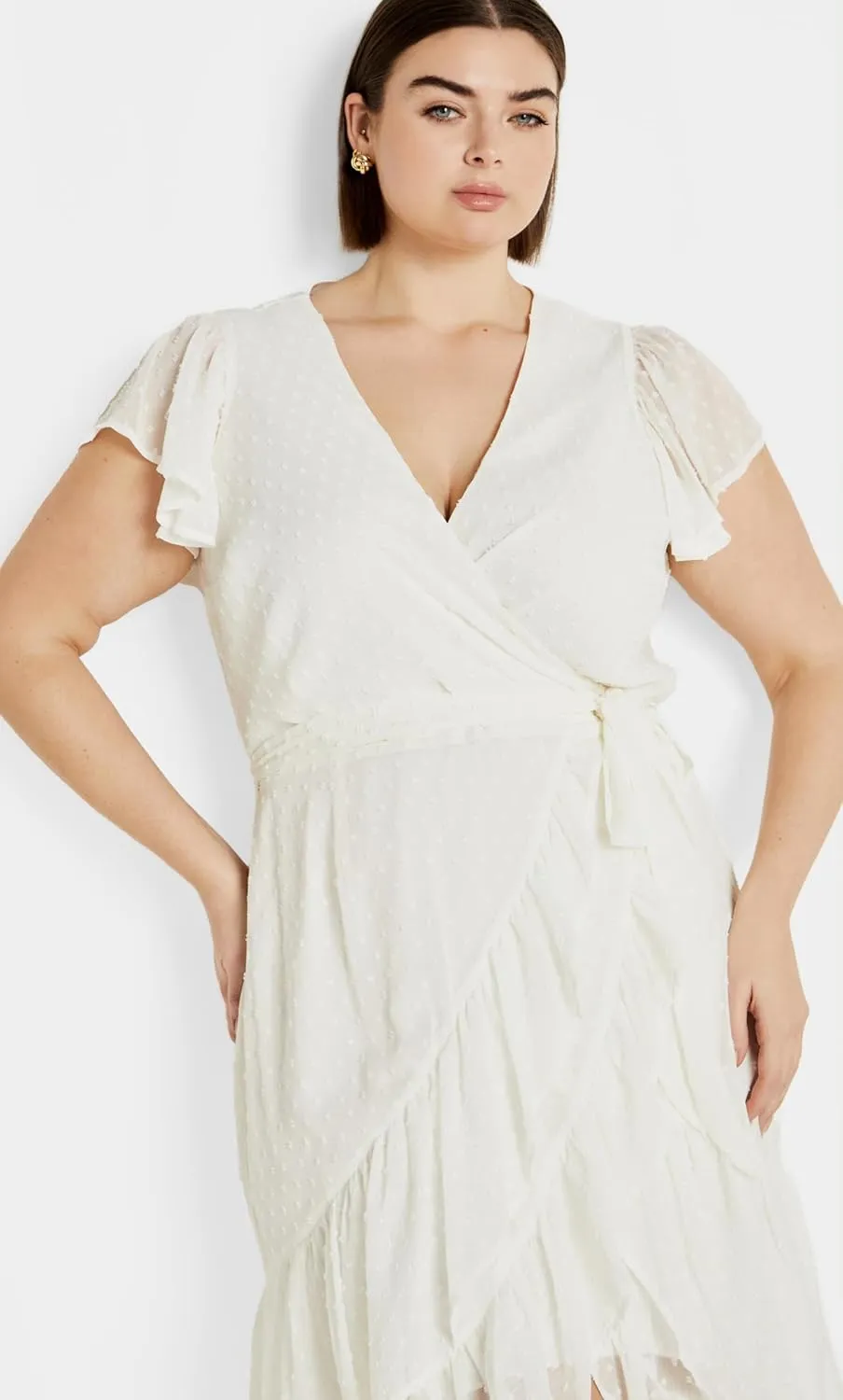 City Chic Women's Midi Frill Dee Dress