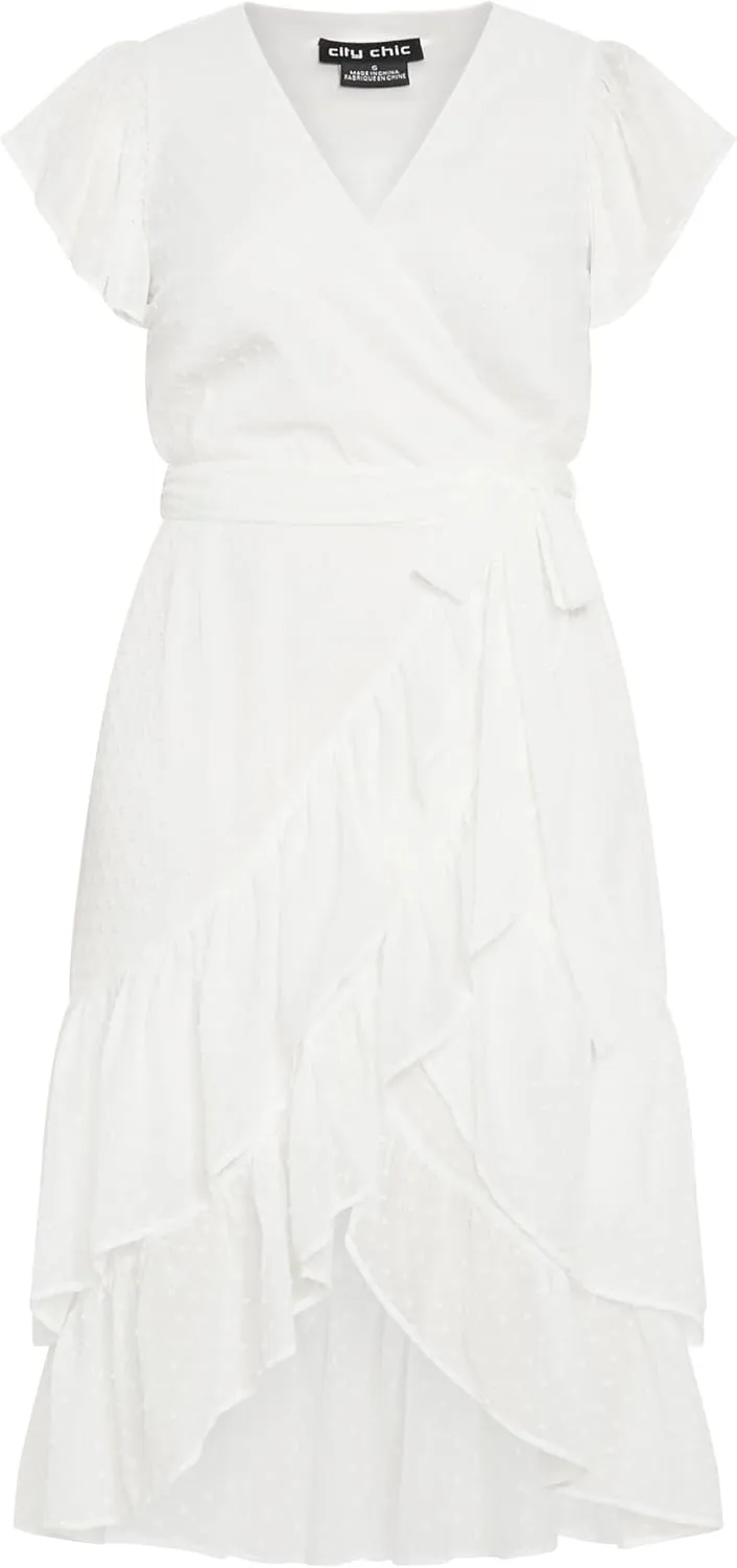 City Chic Women's Midi Frill Dee Dress