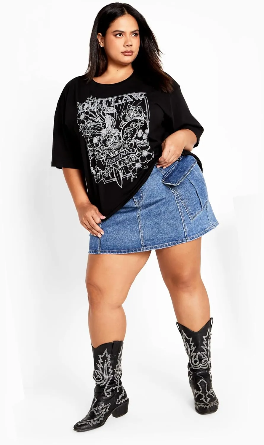 CITY CHIC Women's Oversized Angels Tee