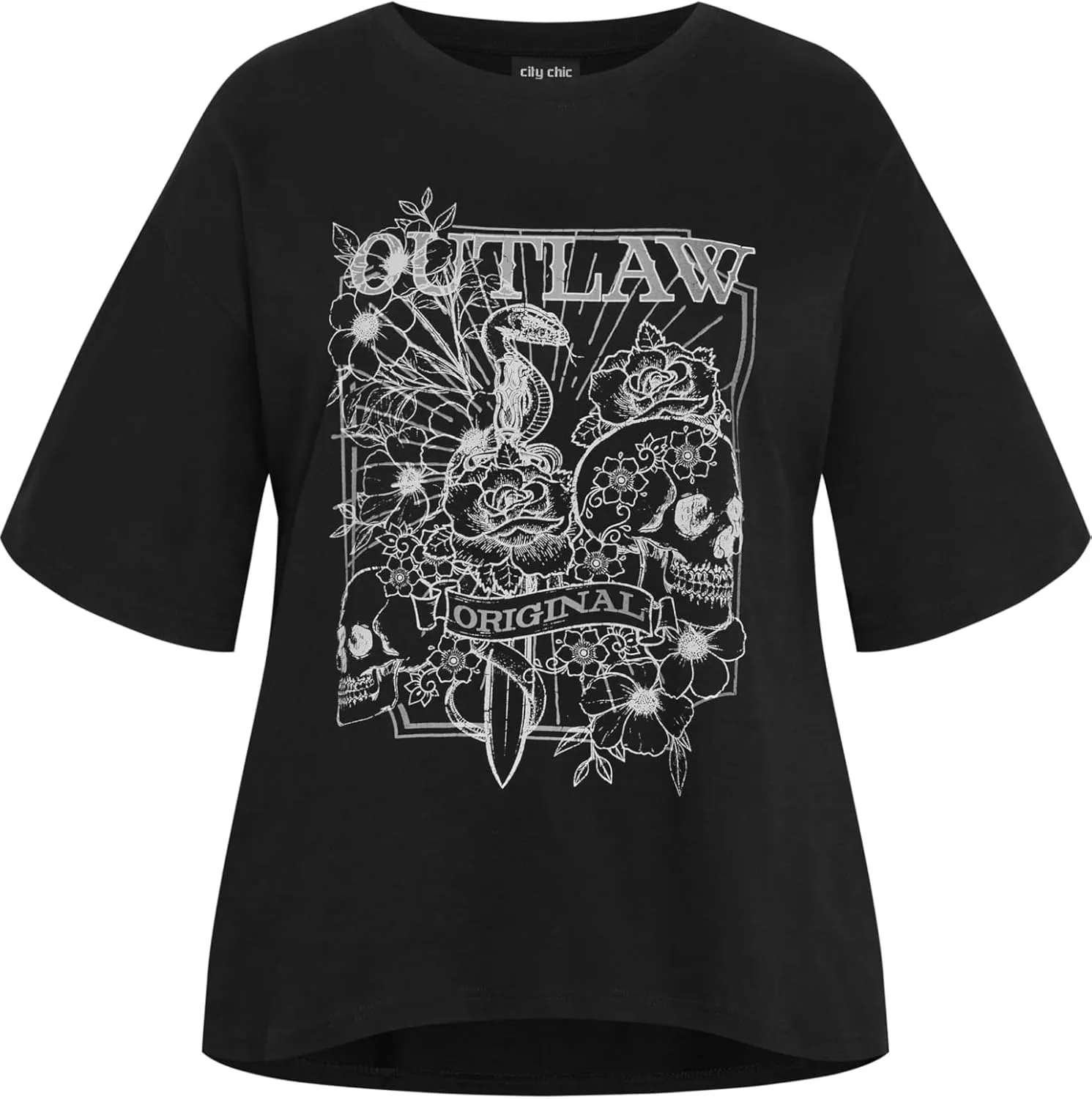 CITY CHIC Women's Oversized Angels Tee