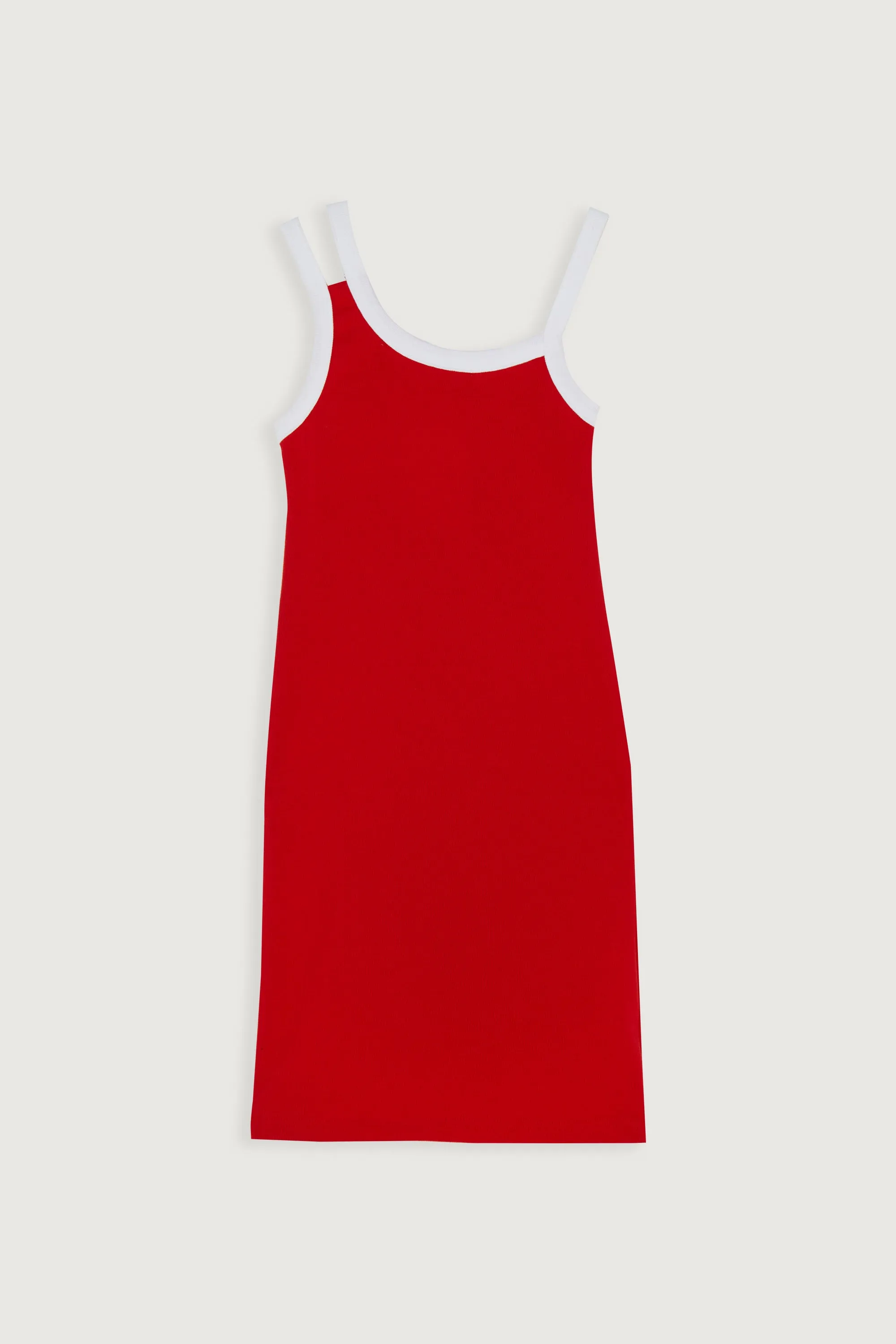CONTRAST SHOULDER STRAP MINI DRESS