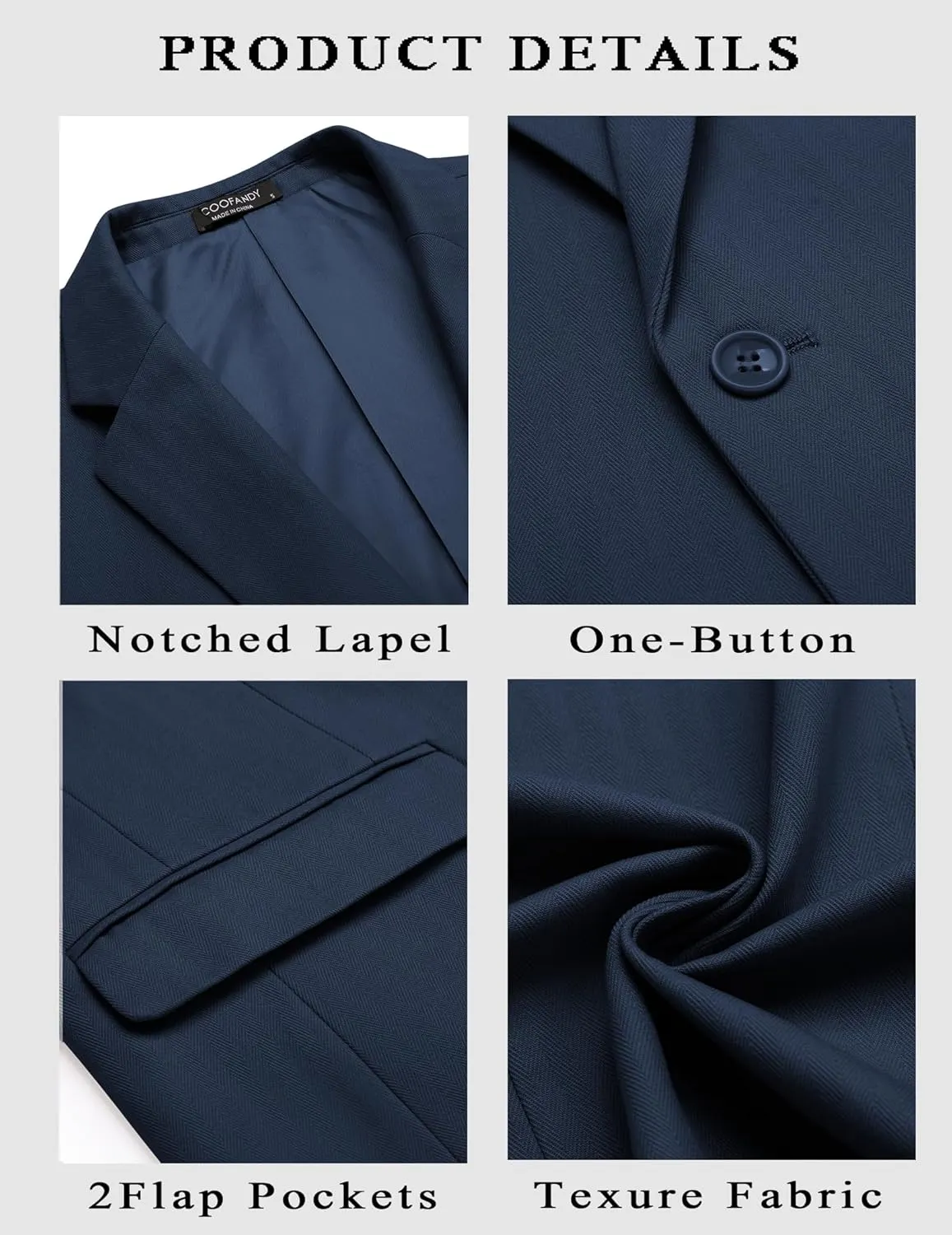 COOFANDY Mens Casual Blazer Slim Fit Sport Coats One Button Stylish Business Suit Jacket