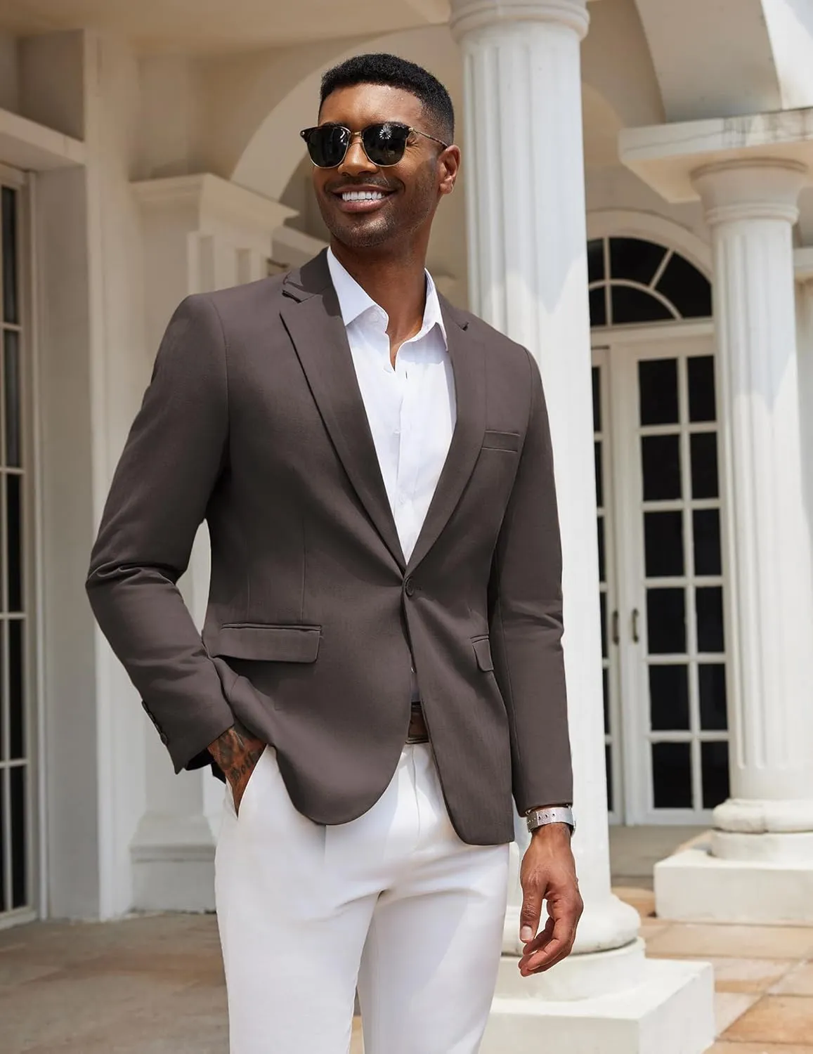 COOFANDY Mens Casual Blazer Slim Fit Sport Coats One Button Stylish Business Suit Jacket