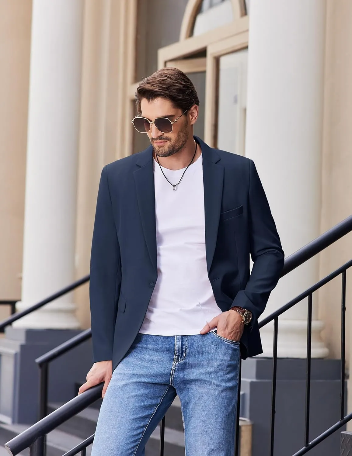 COOFANDY Mens Casual Blazer Slim Fit Sport Coats One Button Stylish Business Suit Jacket