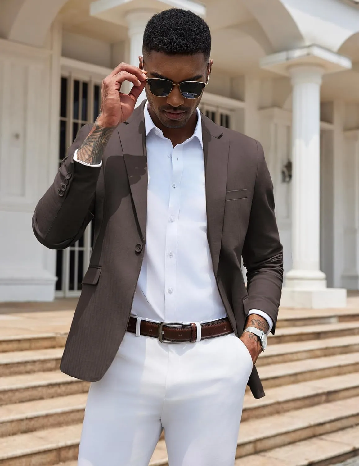 COOFANDY Mens Casual Blazer Slim Fit Sport Coats One Button Stylish Business Suit Jacket