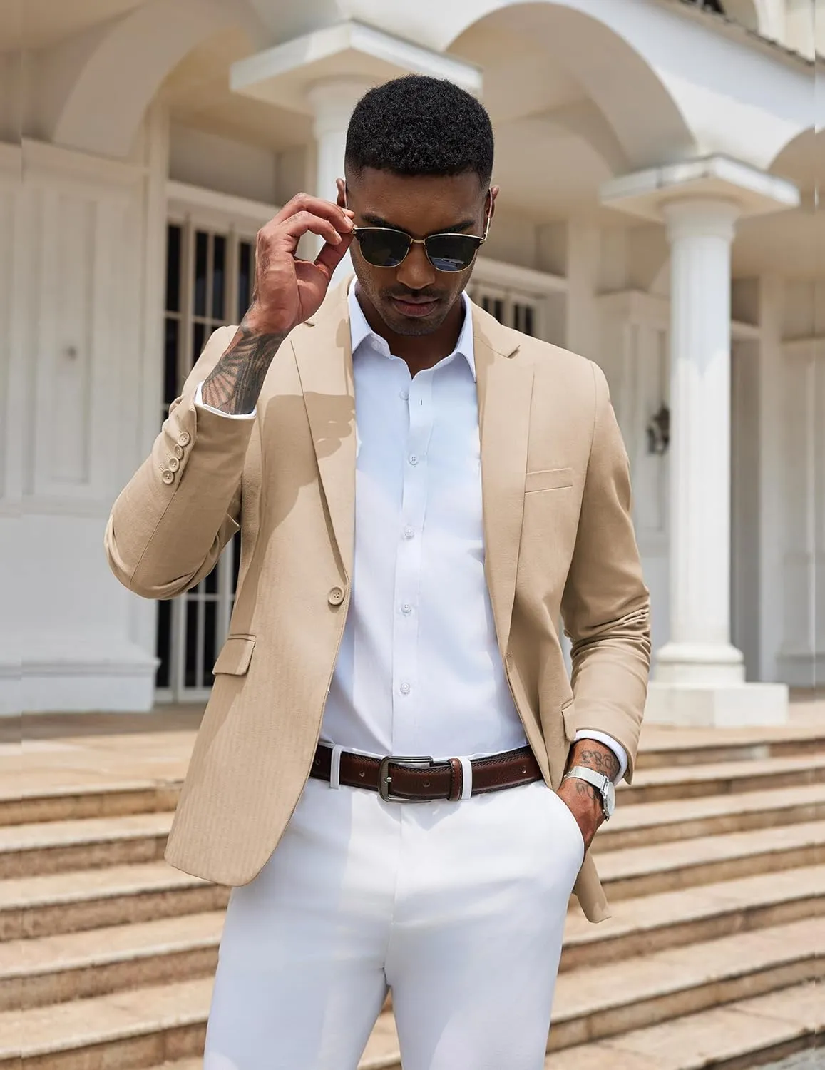 COOFANDY Mens Casual Blazer Slim Fit Sport Coats One Button Stylish Business Suit Jacket