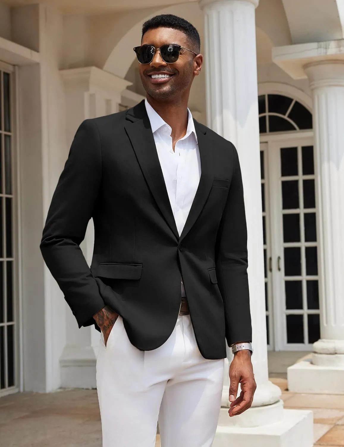 COOFANDY Mens Casual Blazer Slim Fit Sport Coats One Button Stylish Business Suit Jacket